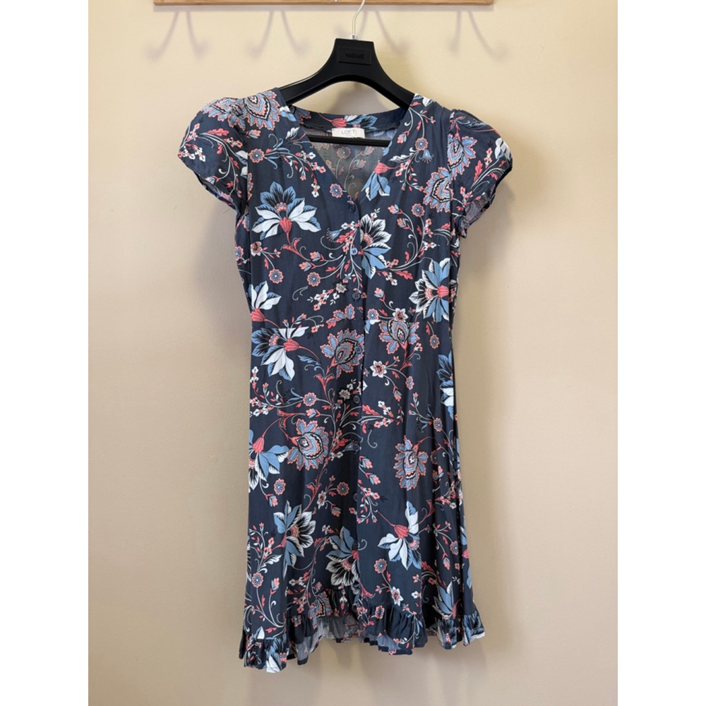 Women's LOFT Outlet Gray Floral Mini Dress 0P